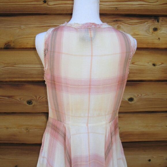 Elizabeth and James Pink Cream Plaid Dress - Picture 7 of 8